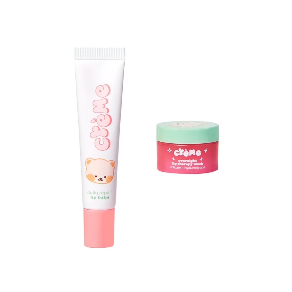 NWT The Crème Shop Boba Bears Lip Repairing Kit Lip Balm & Lip Mask